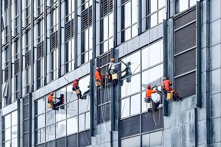 深圳玻璃幕墙清洗 高空幕墙除垢 / 除霉 / 翻新 专业持证